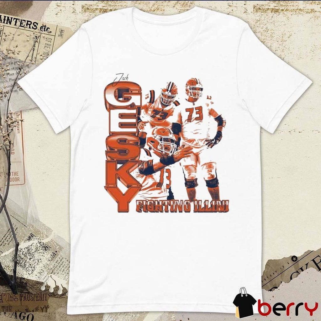 Josh Gesky Trenches Fighting Illinois Football Graphic t-shirt