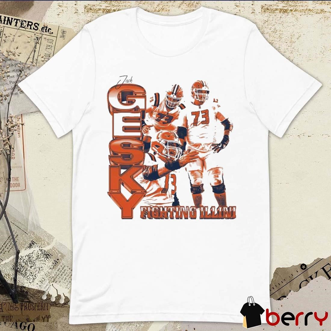 Josh Gesky Trenches Fighting Illinois Football Graphic t-shirt
