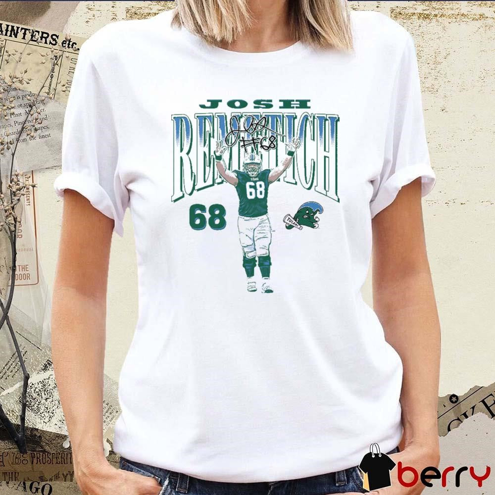 Josh Remetich #68 Tulane Green Waves Signature Graphic t-shirt