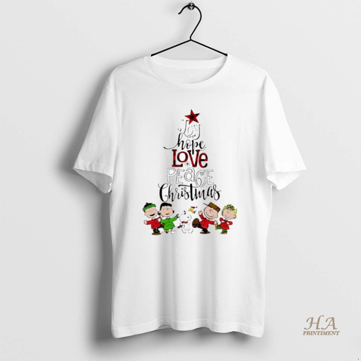 Official Joy Hope Love Peace Christmas Peanuts Comic T-Shirts, Hoodie, Sweatshirt | InkNestWear.com