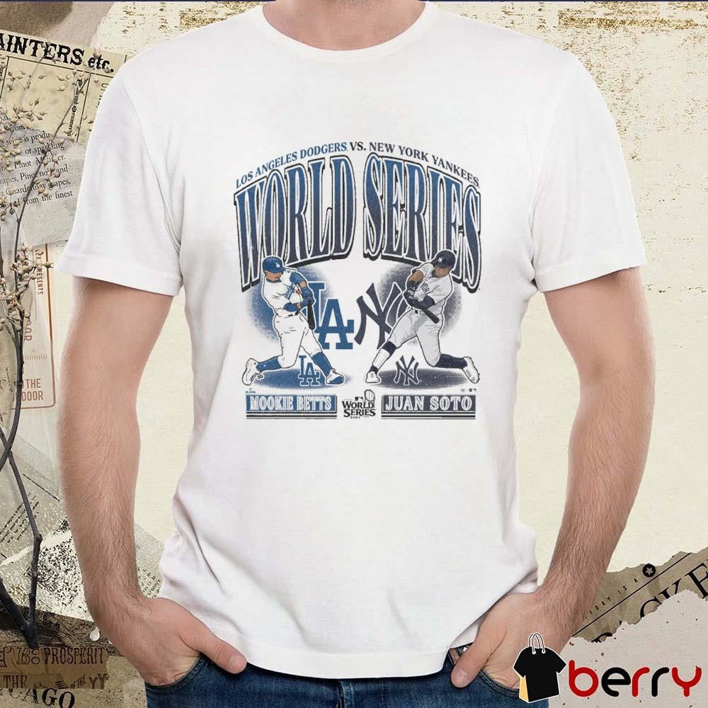 Juan Soto New York Yankees Vs. Mookie Betts Los Angeles Dodgers MLB Player Dueling 2024 World Series Painting t-shirt
