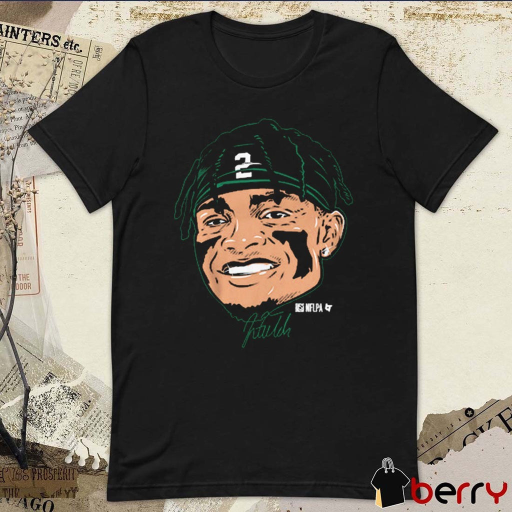 Justin Fields New York Jets Swag Head NFL Football Portrait Signature Painting t-shirt