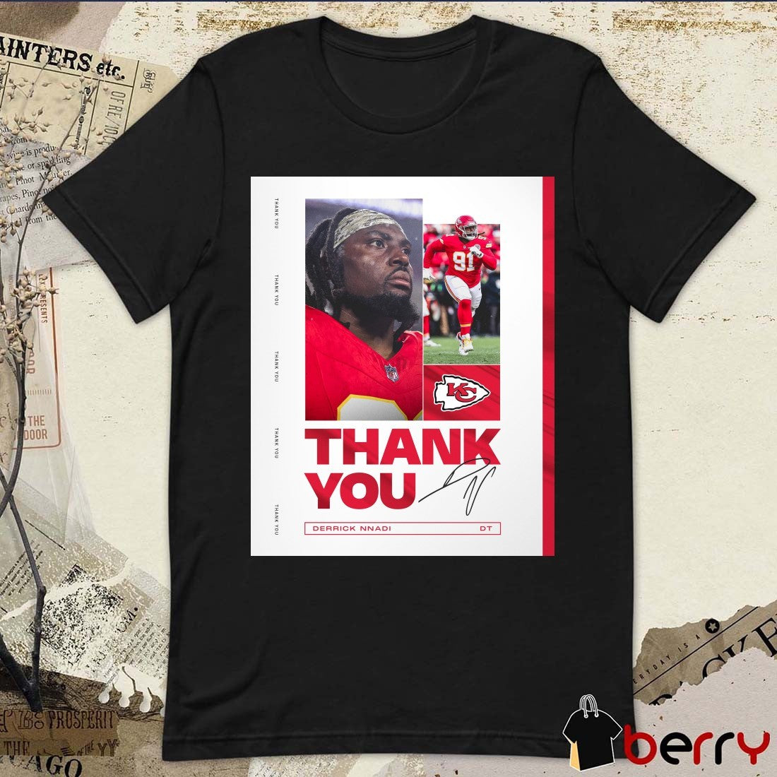 Kansas City Chiefs NFL Football Thank You For Everything Derrick Nnadi Signature Poster t-shirt