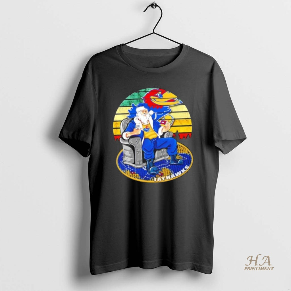 Official Kansas Jayhawks X Santa Claus Christmas Vintage T-Shirts, Hoodie, Sweatshirt | InkNestWear.com