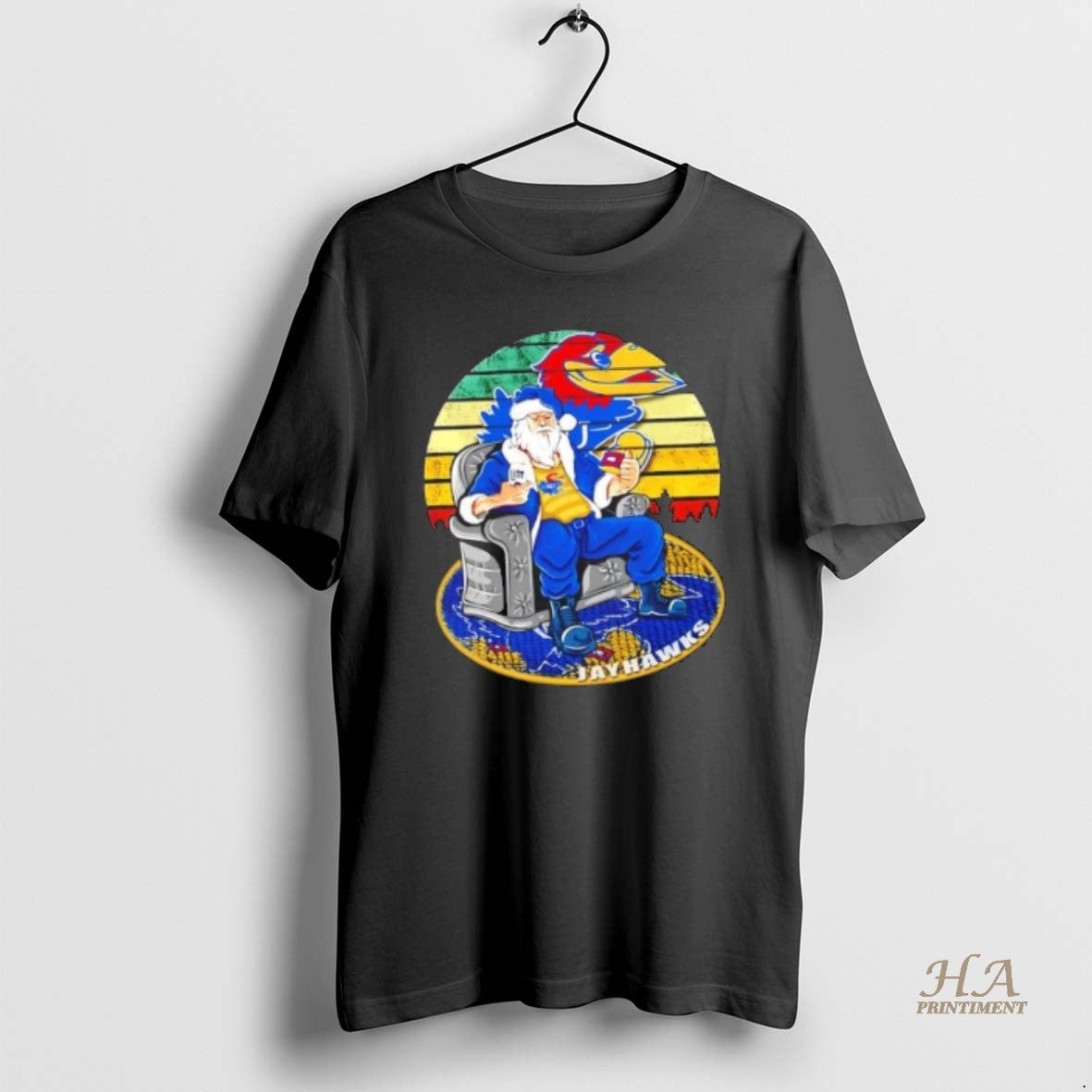 Official Kansas Jayhawks X Santa Claus Christmas Vintage T-Shirts, Hoodie, Sweatshirt | InkNestWear.com
