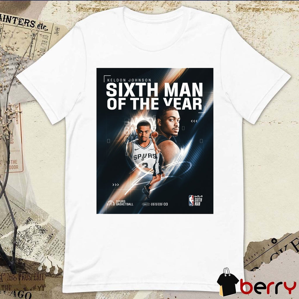 Keldon Johnson Spurs 2025-26 Kia NBA Sixth Man of the Year Poster t-shirt