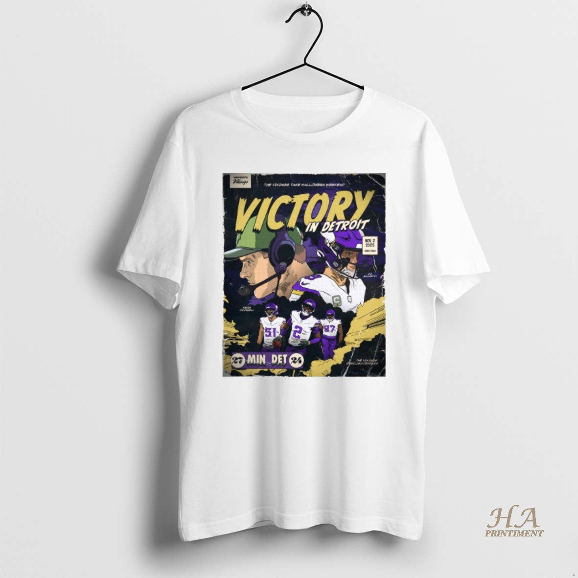 Official Kevin Oconnell Minnesota Vikings Vs Detroit Lions Victory In Detroit November 2 2025 Ford T-Shirts, Hoodie,...