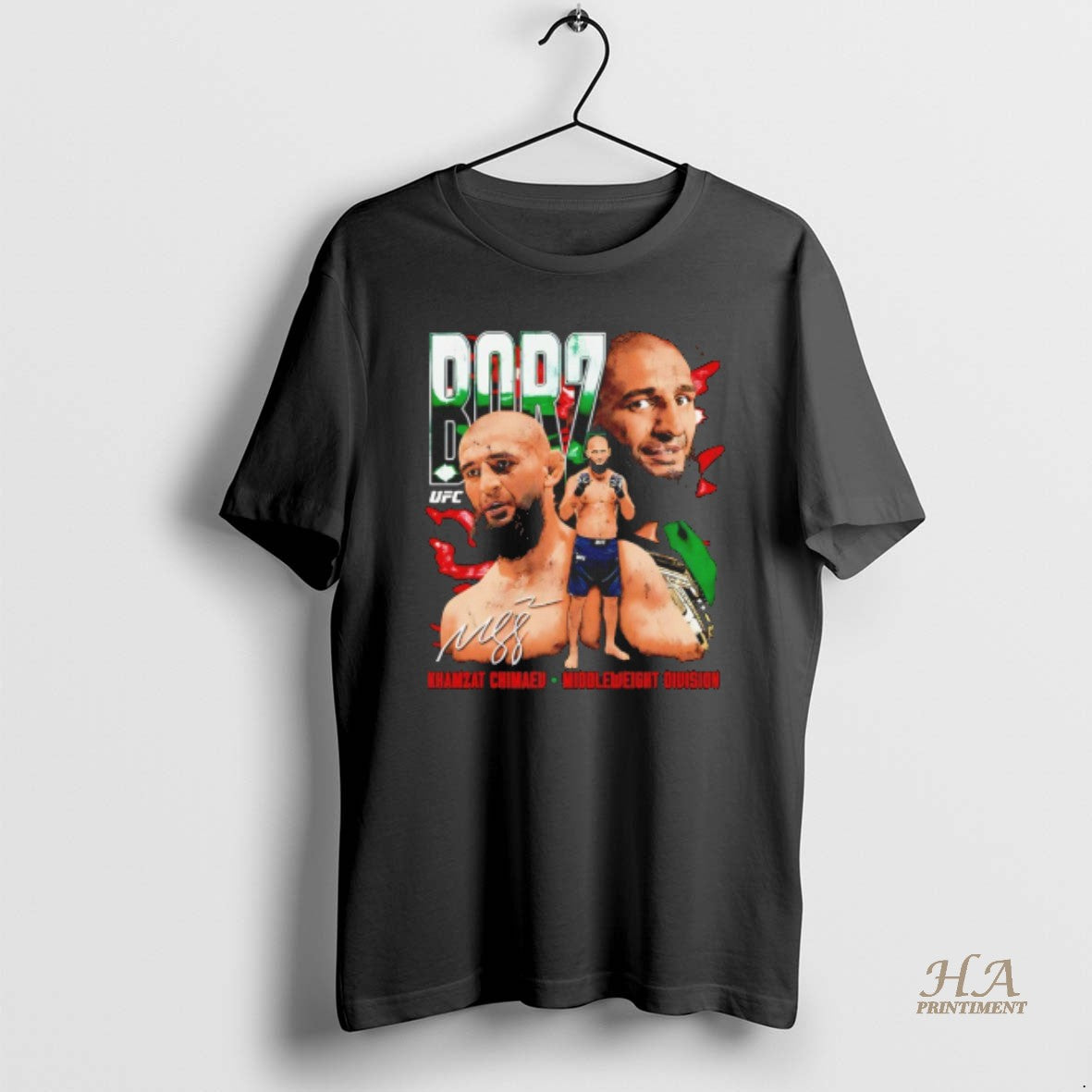 Official Khamzat Chimaev Borz Ufc Middleweight Division Autographed T-Shirts, Hoodie, Sweatshirt | InkNestWear.com