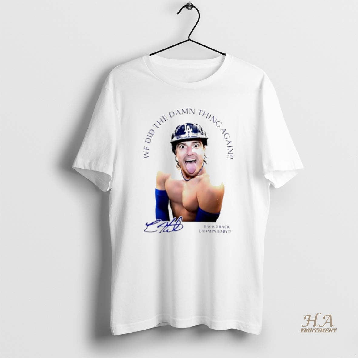 Official Kike La Baseball We Did The Damn Thing Again Back2back Champs Baby T-Shirts, Hoodie, Sweatshirt | InkNestWear.com