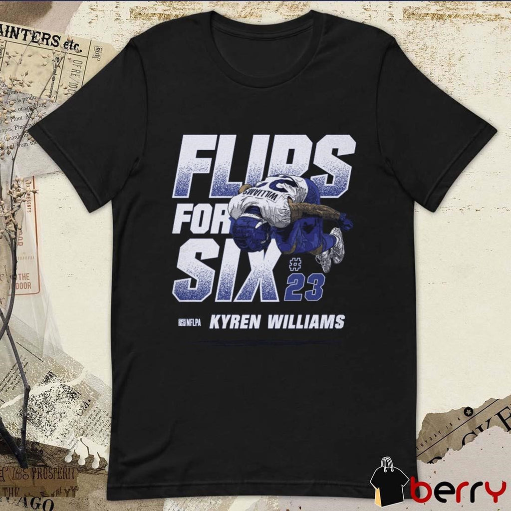 Kyren Williams #23 Los Angeles Rams NFL Flip For Six t-shirt
