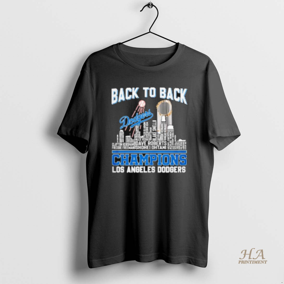 Official La Dodgers Back To Back World Series Champions 2025 Player Name City Skyline T-Shirts, Hoodie, Sweatshirt