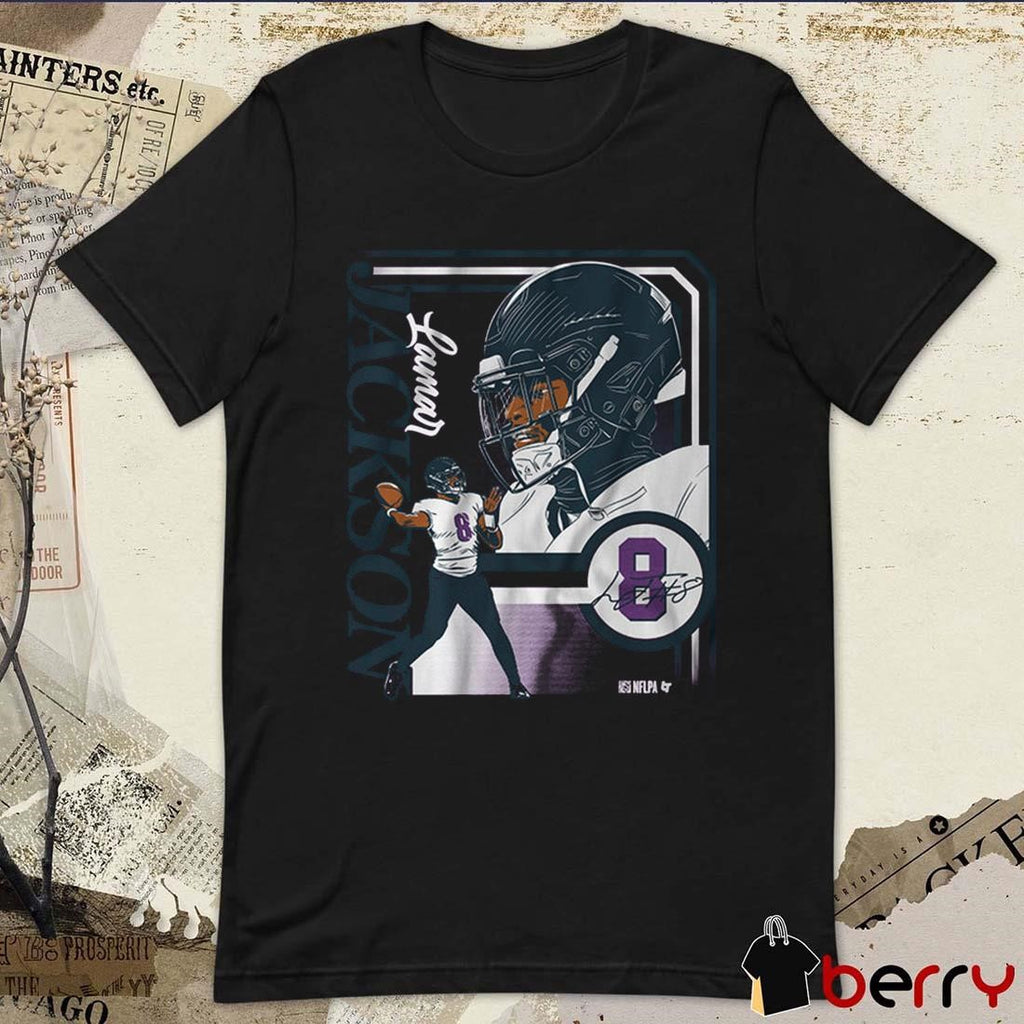 Lamar Jackson Baltimore Ravens NFL Football Collage Frame Signature t-shirt