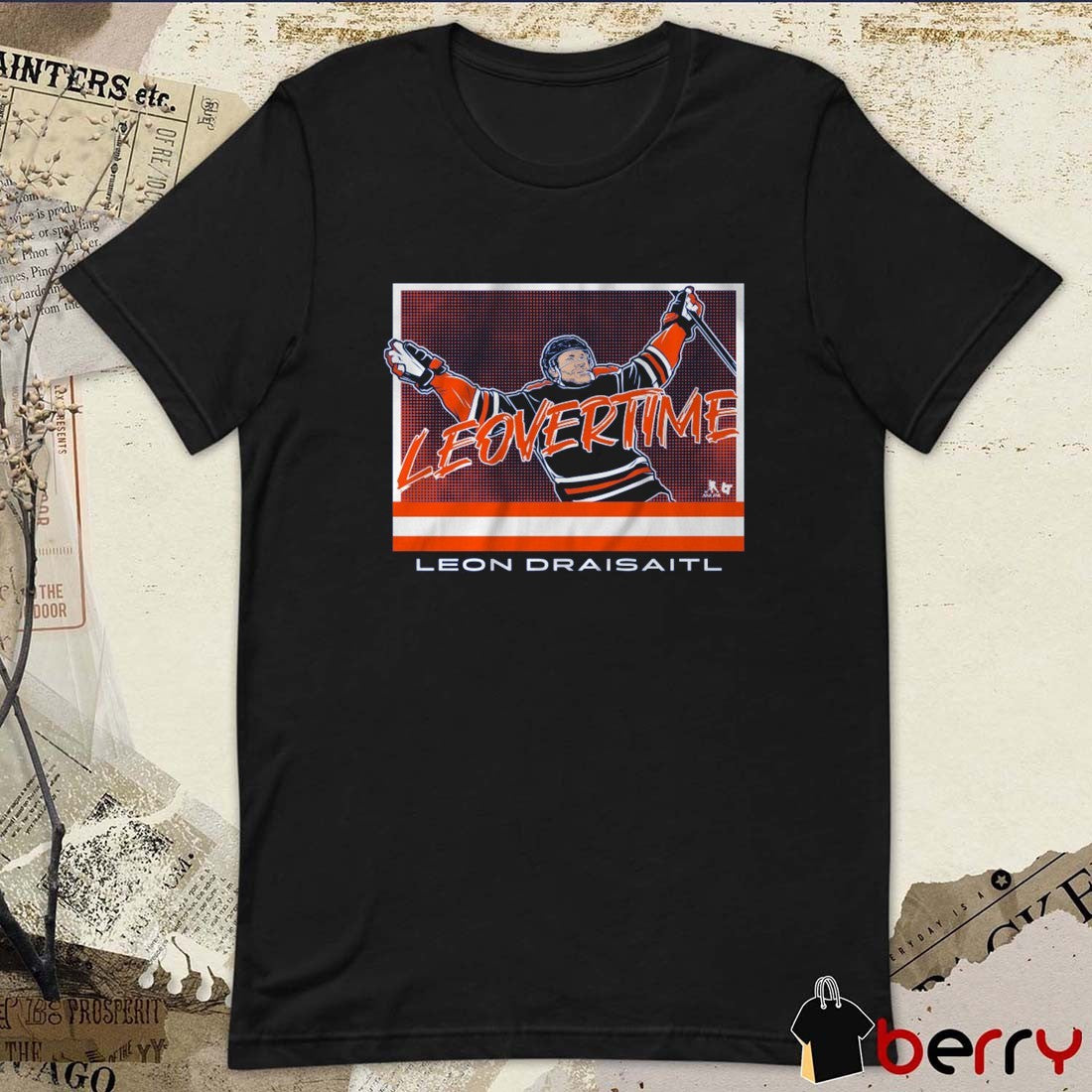 Leon Draisaitl Leovertime Edmonton Oilers Hockey Painting t-shirt