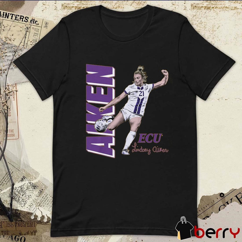 Lindsey Aiken ECU East Carolina University Cartoon Signature t-shirt