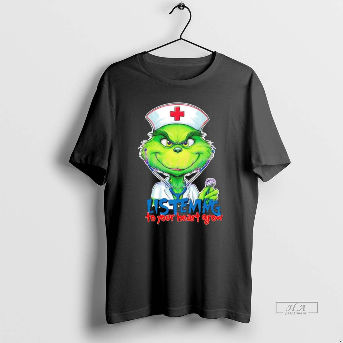 Official Listening To Your Heart Grow Grinch Christmas Nurse
