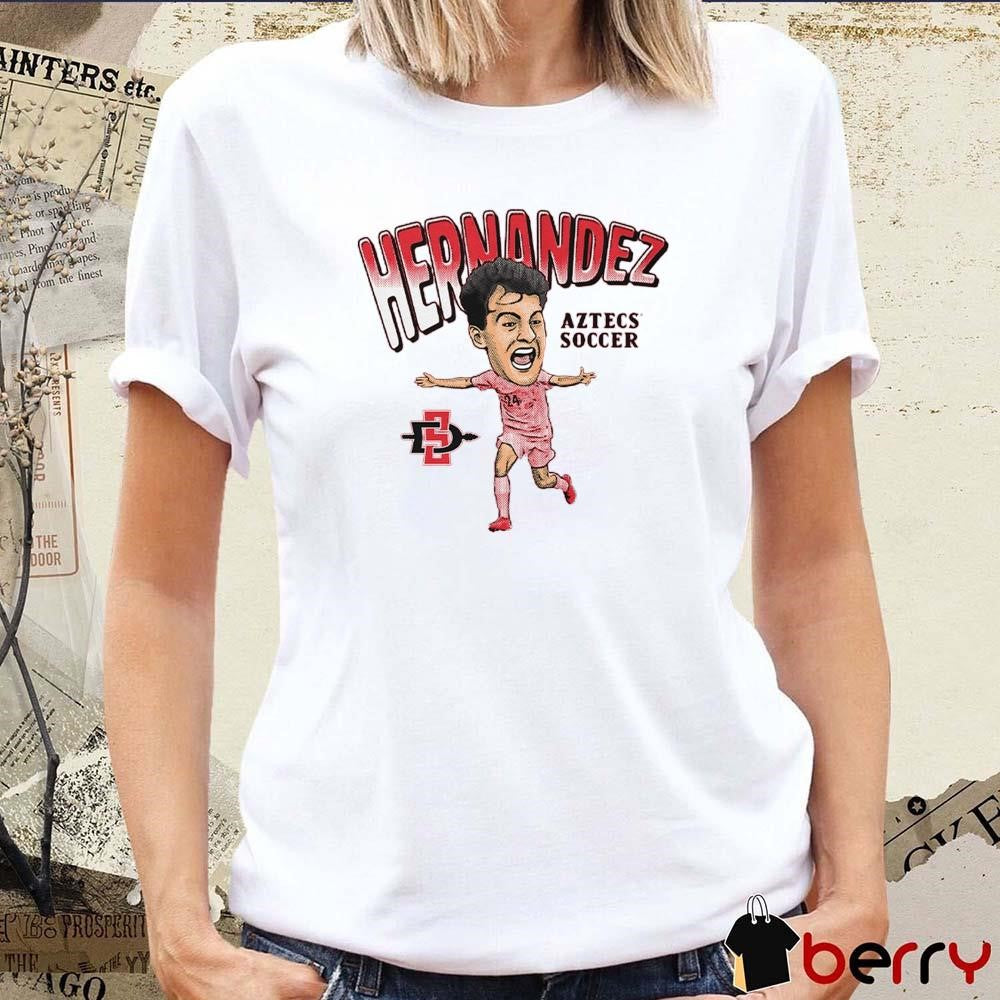 Lorenzo Hernandez San Diego State Aztecs Soccer Caricature t-shirt