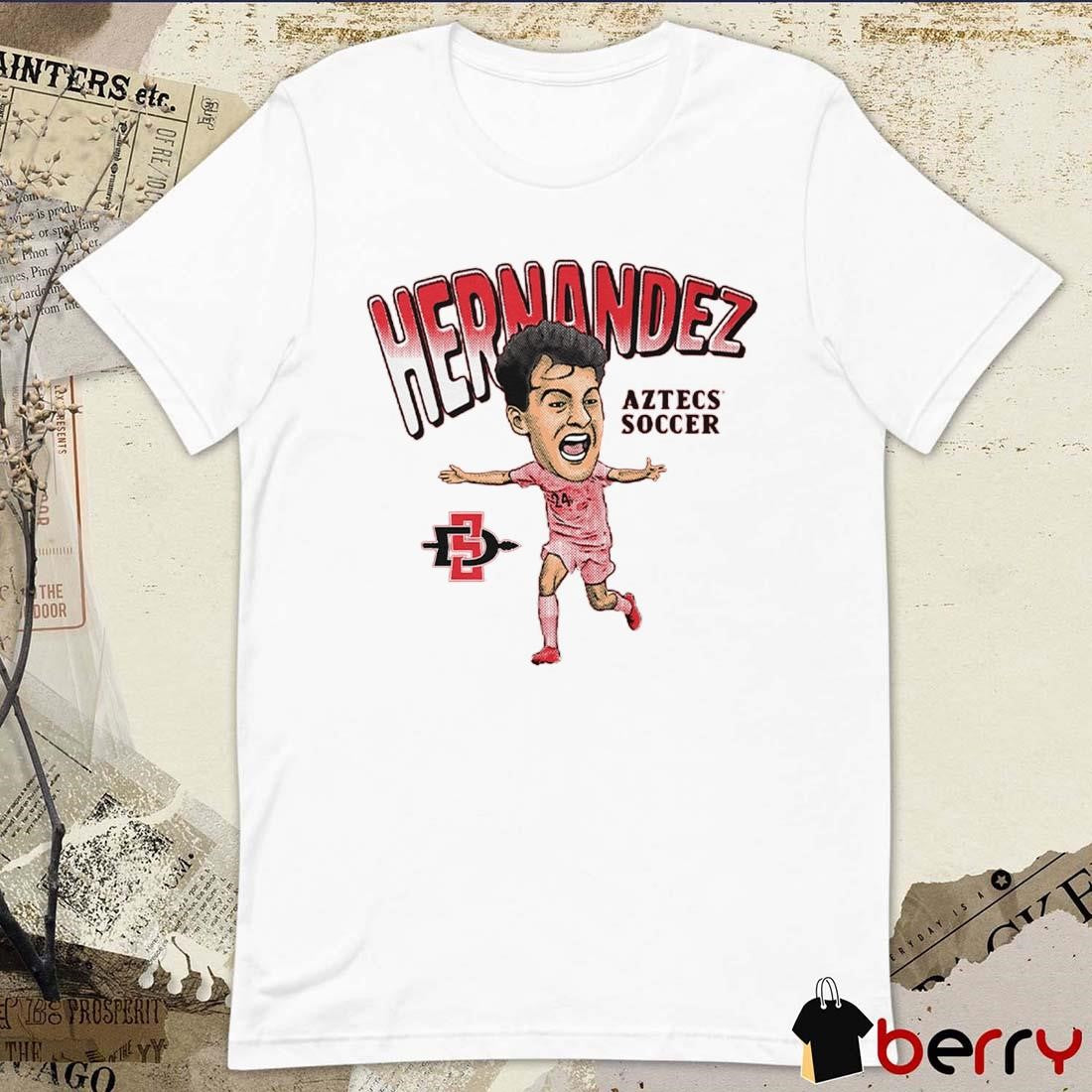 Lorenzo Hernandez San Diego State Aztecs Soccer Caricature t-shirt