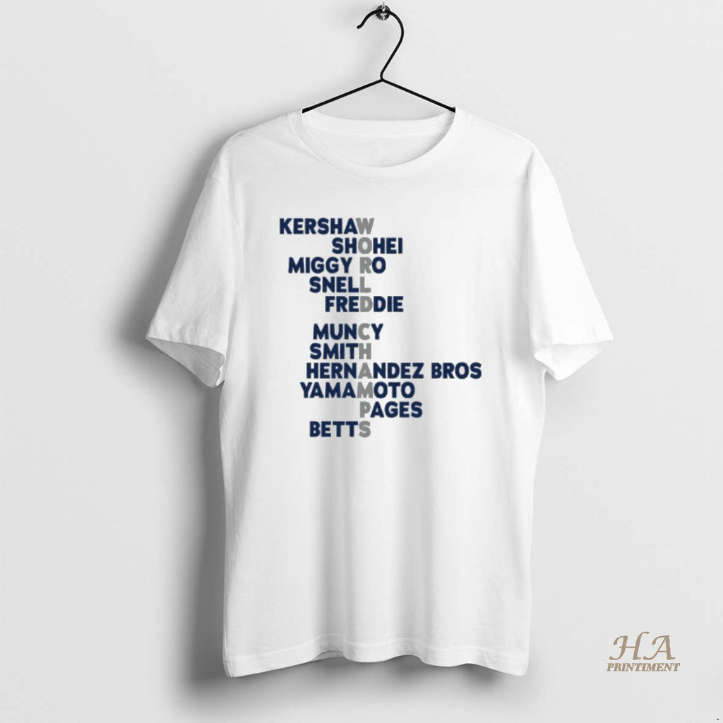Official Los Angeles Baseball 2025 World Champs Acrostic Players Names T-Shirts, Hoodie, Sweatshirt | InkNestWear.com