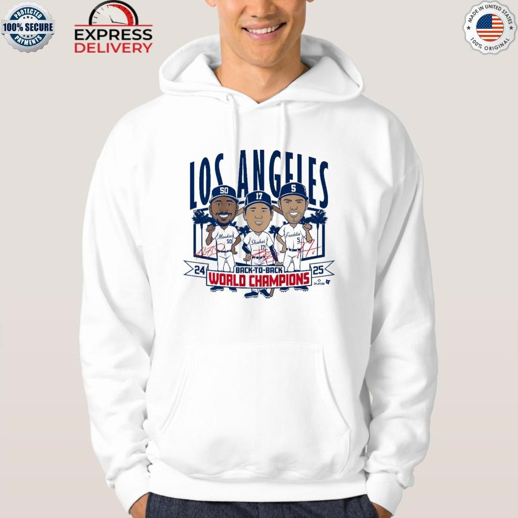 Los Angeles Baseball Back-to-Back World Champs Caricatures Shirt