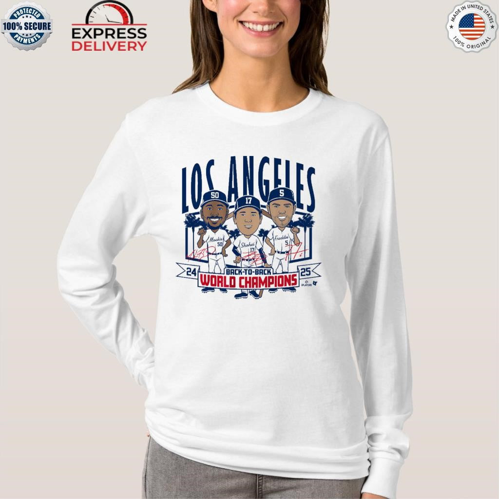 Los Angeles Baseball Back-to-Back World Champs Caricatures Shirt