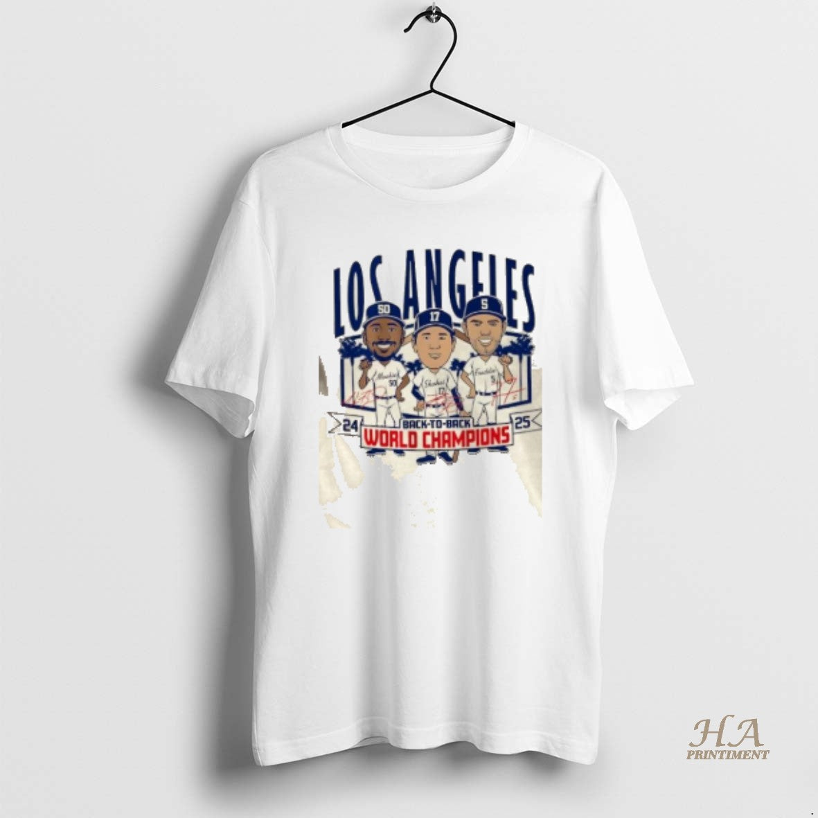 Official Los Angeles Baseball Kershaw Shohei Freddie Back To Back World Champs Caricatures T-Shirts, Hoodie, Sweatshirt