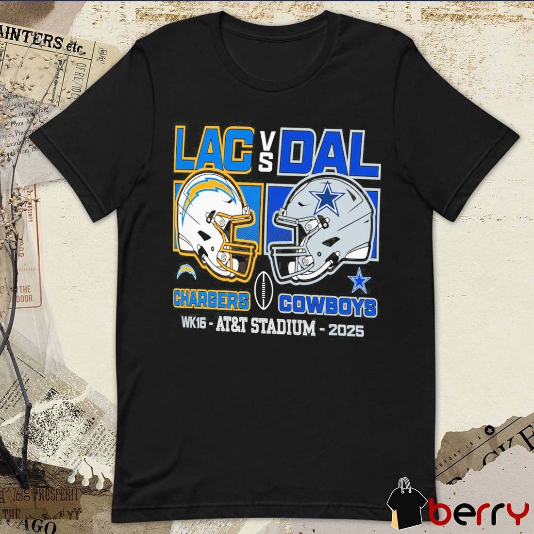 Los Angeles Chargers vs Dallas Cowboys NFL Week 16 AT&T Satidum 2025 t-shirt