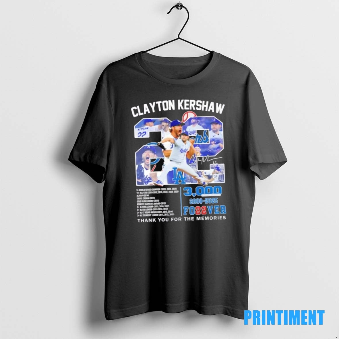 Official Los Angeles Dodgers 2008 2025 Clayton Kershaw 3000 Forever Thank You For The Memories T-Shirts, Hoodie, Sweatshirt