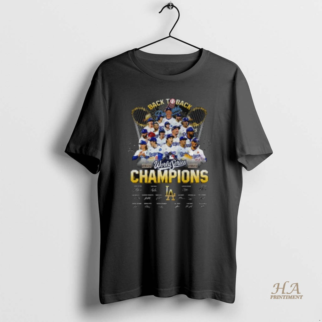 Official Los Angeles Dodgers 2024 2025 Back To Back World Series Champs Signatures T-Shirts, Hoodie, Sweatshirt
