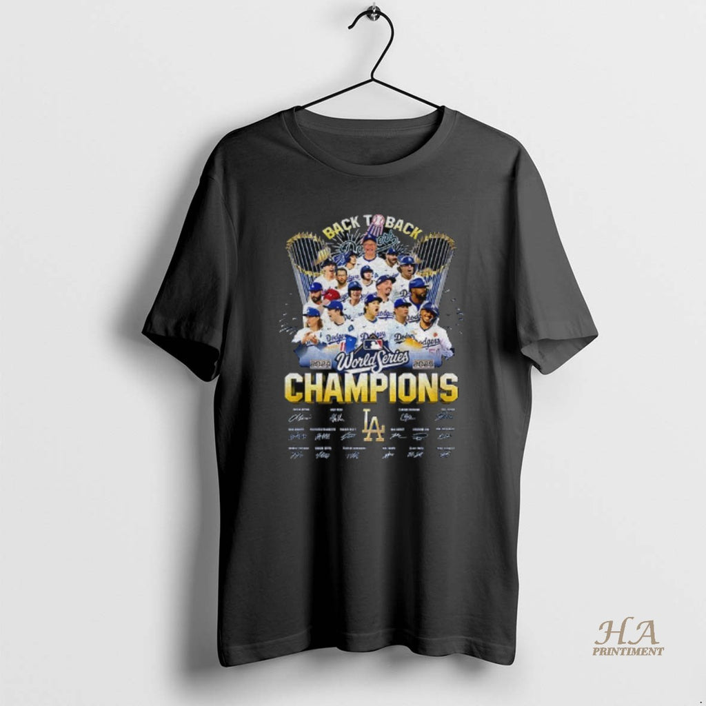 Official Los Angeles Dodgers Back To Back 2024 2025 World Series Champions Signatures T-Shirts, Hoodie, Sweatshirt