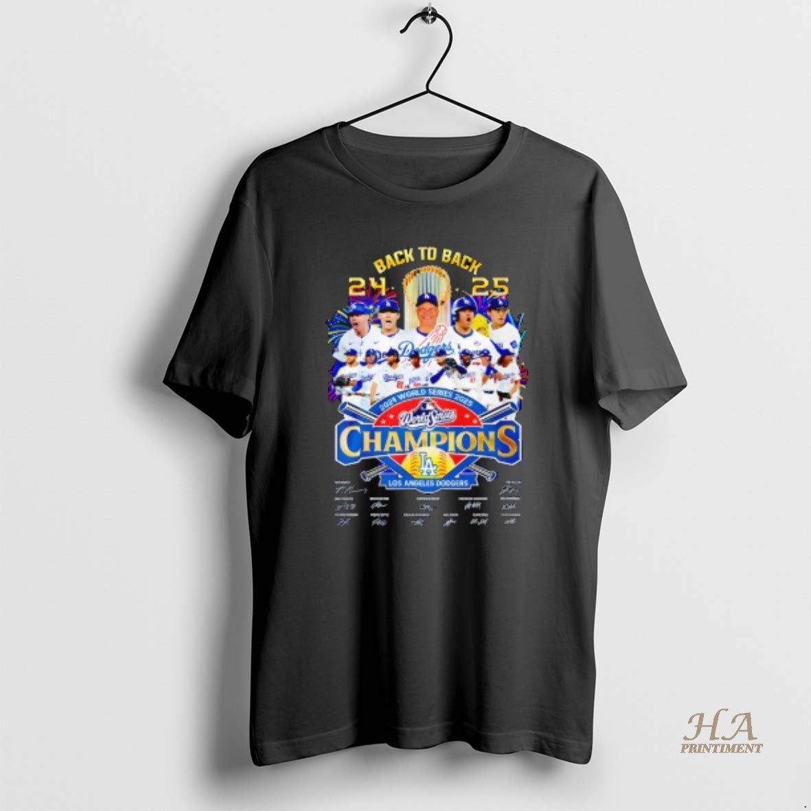 Official Los Angeles Dodgers Back Back World Champions Signatures T-Shirts, Hoodie, Sweatshirt