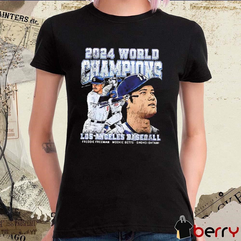 Los Angeles Dodgers Baseball 2024 World Champions Shohei Ohtani Freddie Freeman And Mookie Betts Vintage t-shirt
