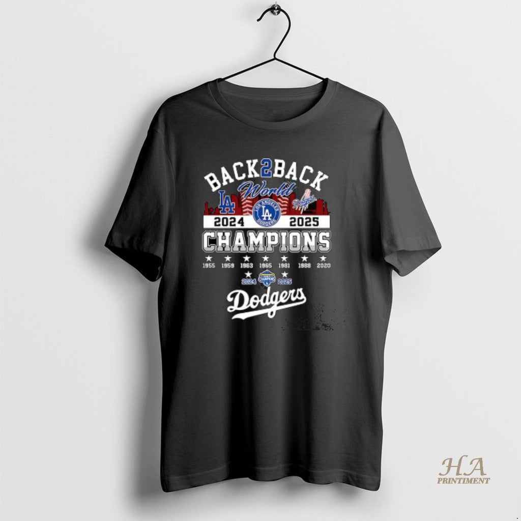 Official Los Angeles Dodgers World Series Champions Back To Back 2024 2025 Skyline T-Shirts, Hoodie, Sweatshirt