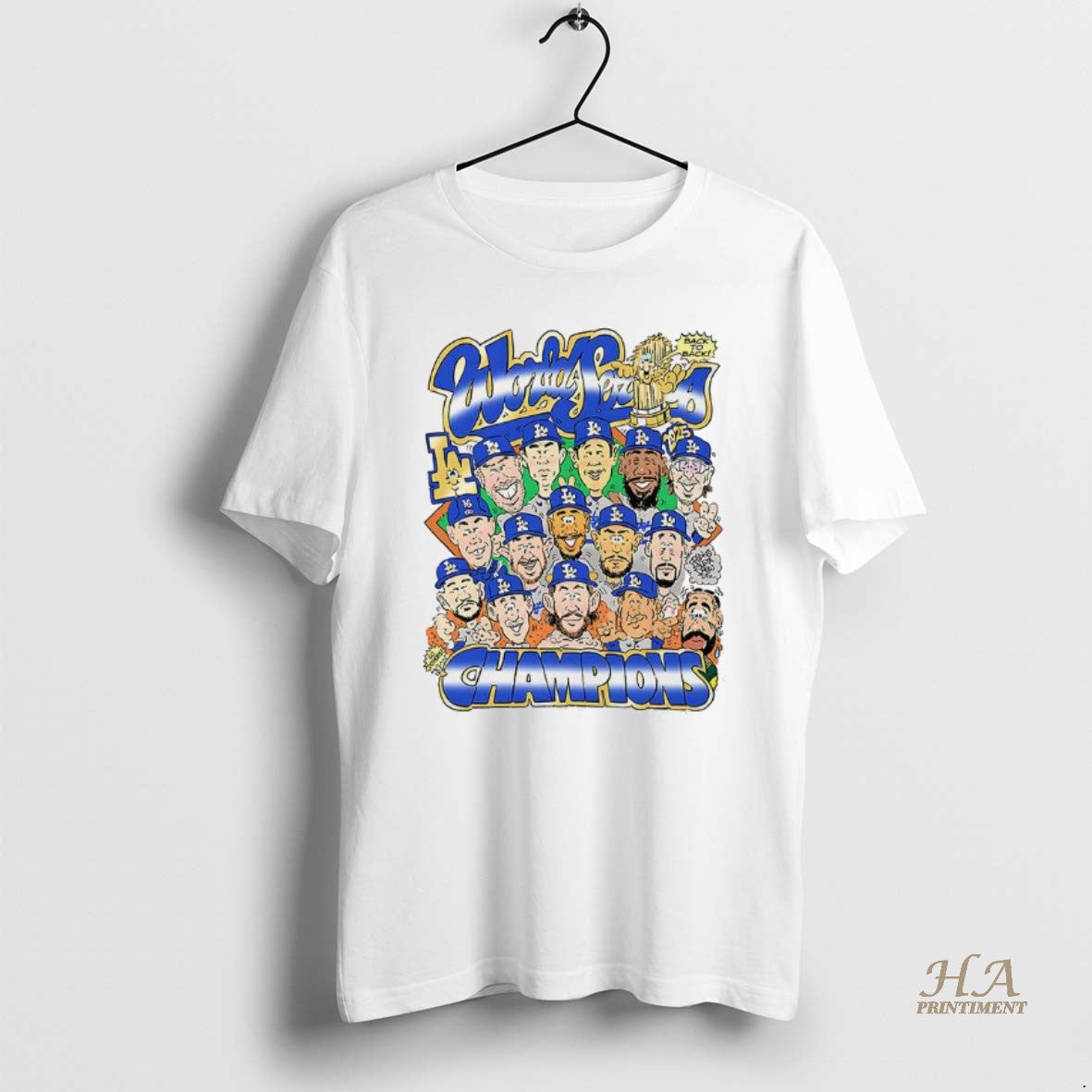 Official Los Angeles Dodgers World Series Back To Back Champions 2025 Player Cartoon T-Shirts, Hoodie, Sweatshirt