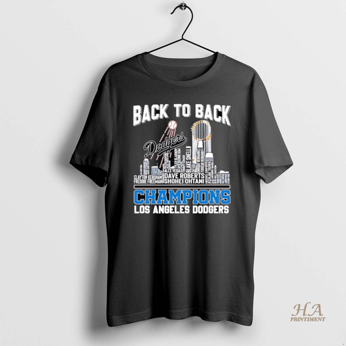 Official Los Angeles Dodgers Back To Back Champions Players Names T-Shirts, Hoodie, Sweatshirt | InkNestWear.com