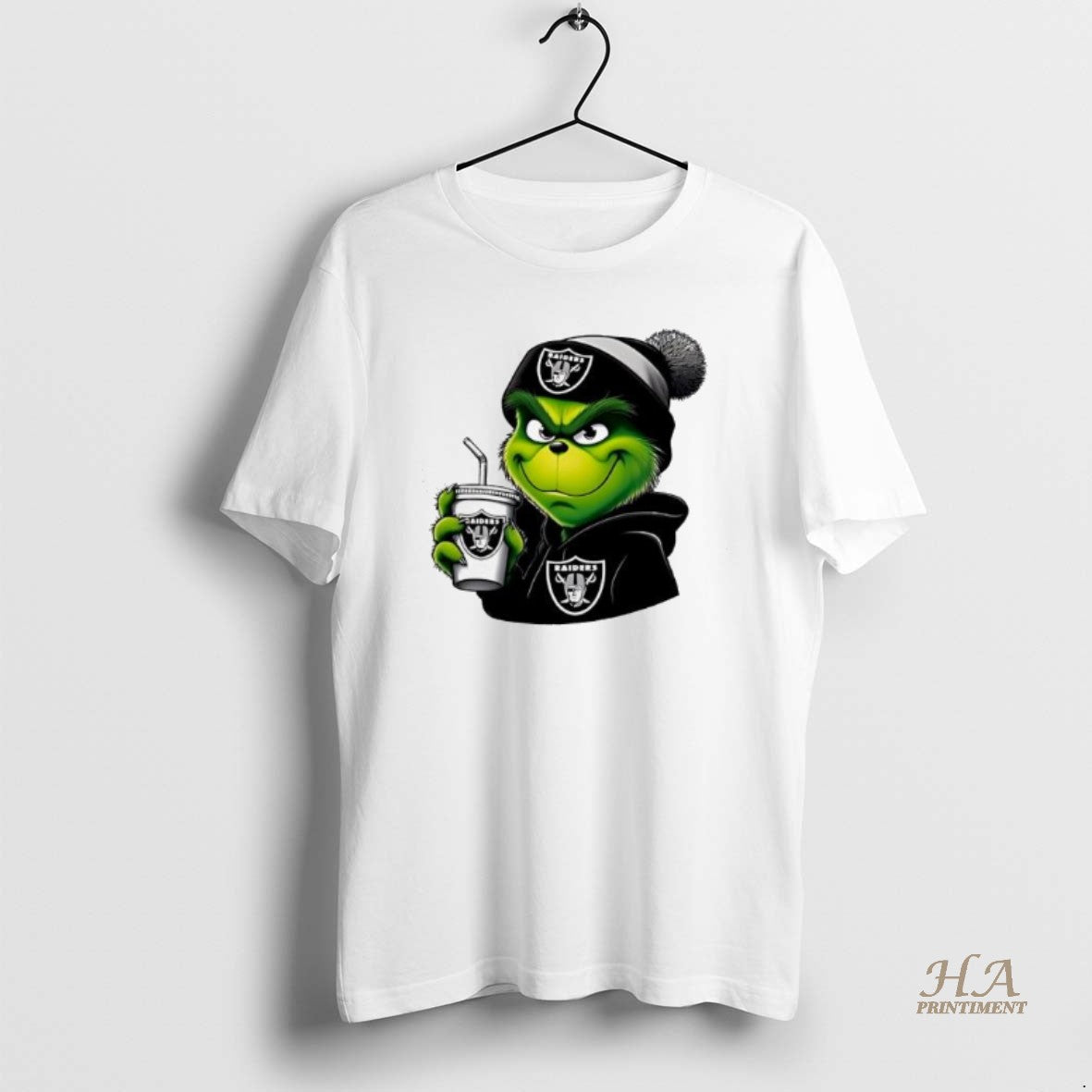 Official Los Angeles Raider Grinch Christmas Milk Tea T-Shirts, Hoodie, Sweatshirt | InkNestWear.com