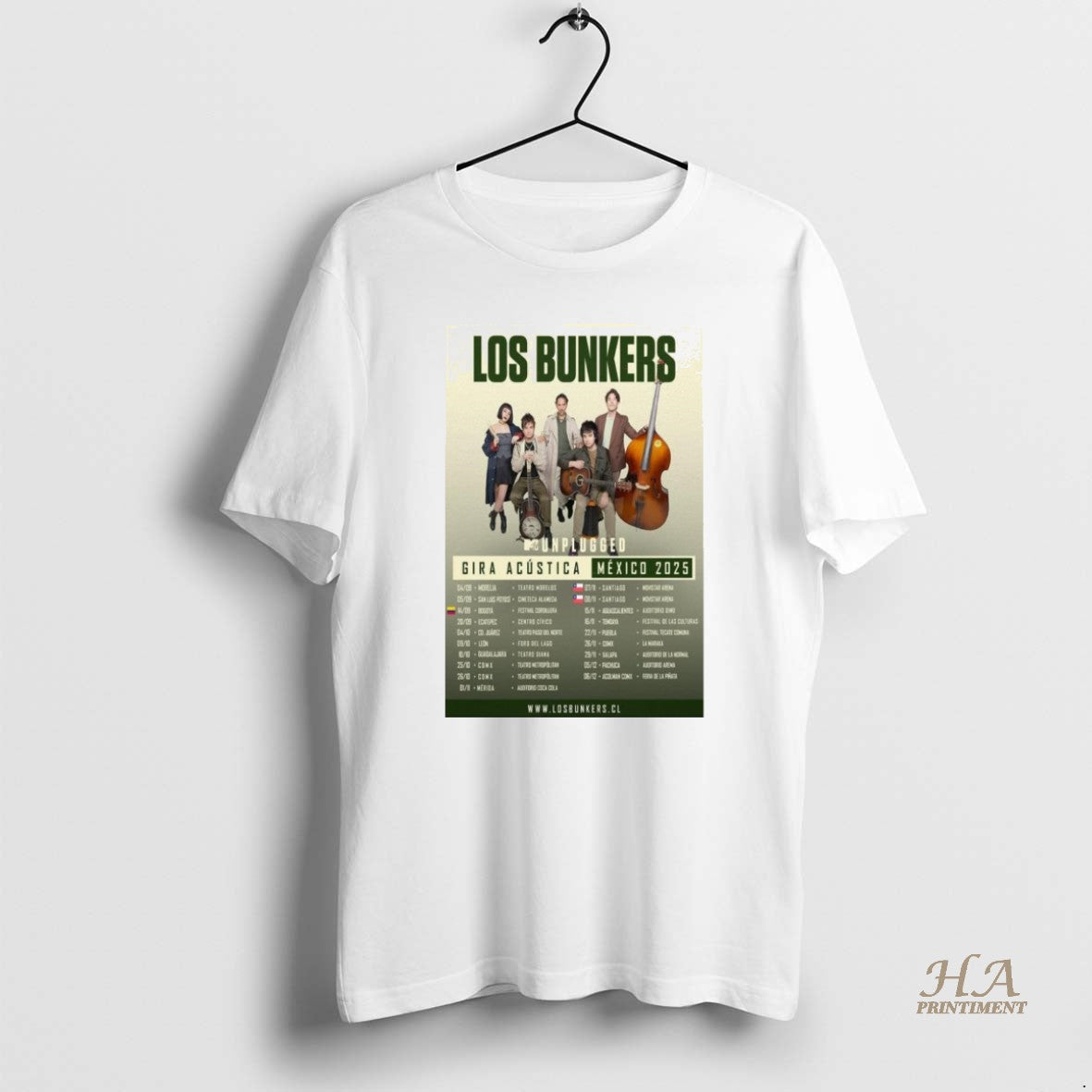 Official Los Bunkers Gira Acustica Mexico 2025 T-Shirts, Hoodie, Sweatshirt | InkNestWear.com