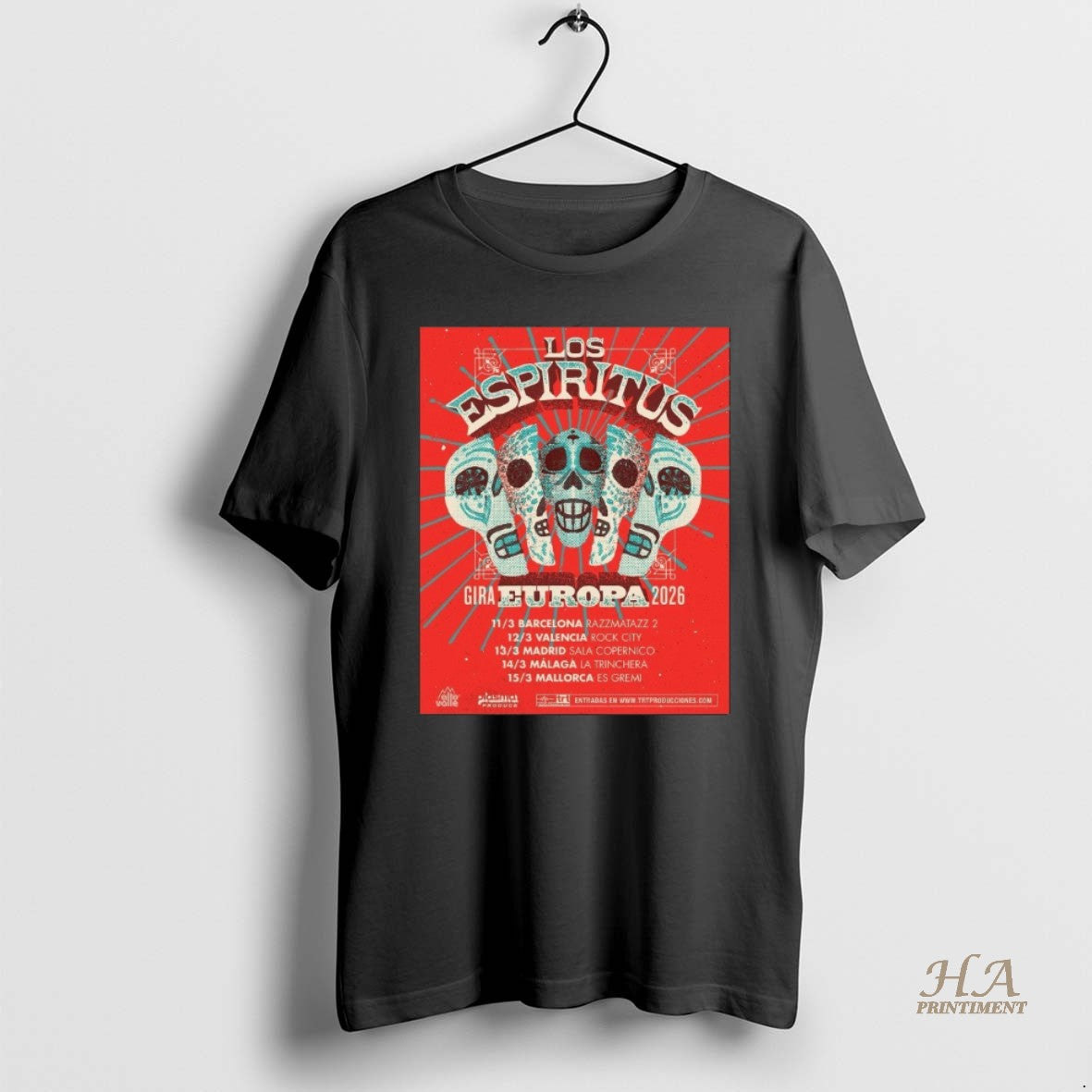 Official Los Espiritus Gira Europa Tour 2026 11 3 Barcelona 12 3 Valencia T-Shirts, Hoodie, Sweatshirt | InkNestWear.com