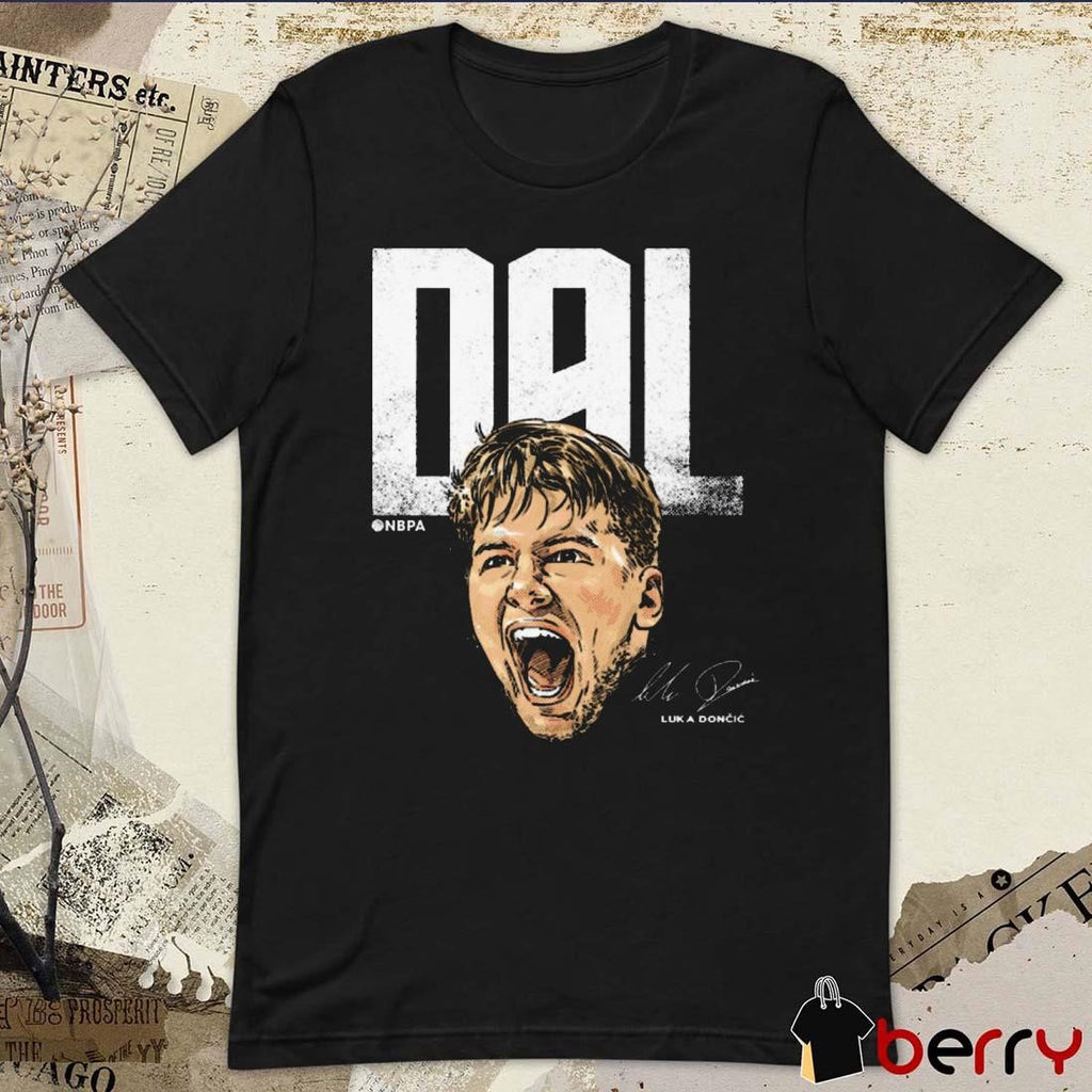 Luka Doncic Dallas Mavericks Portrait City Abbreviation Signature t-shirt