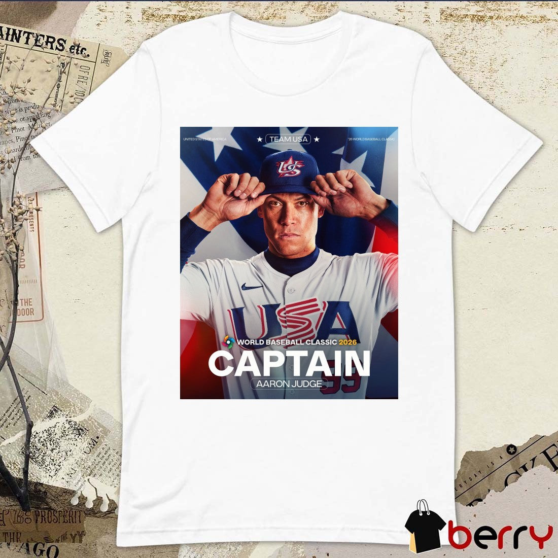 MLB Team USA World Baseball Classic 2025 Captain Aaron Judge New York Yankees Poster t-shirt