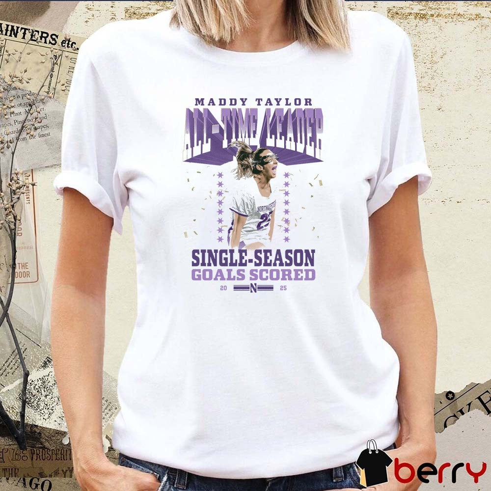Madison Taylor Northwestern Wildcats Lacrosse All-Time Leader Single-Season Goals Scored 2025 Portrait t-shirt