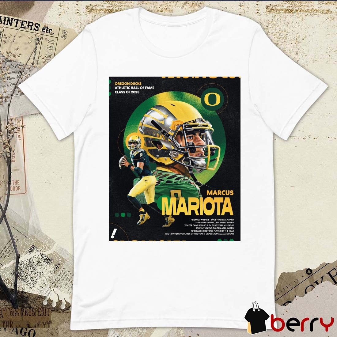 Marcus Mariota Oregon Ducks Athletic Hall Of Fame Class Of 2025 Poster t-shirt