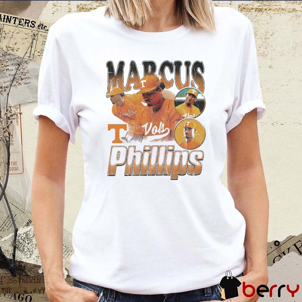 Marcus Phillips Tennessee Vols Baseball NCAA Division I 90s Graphic t-shirt
