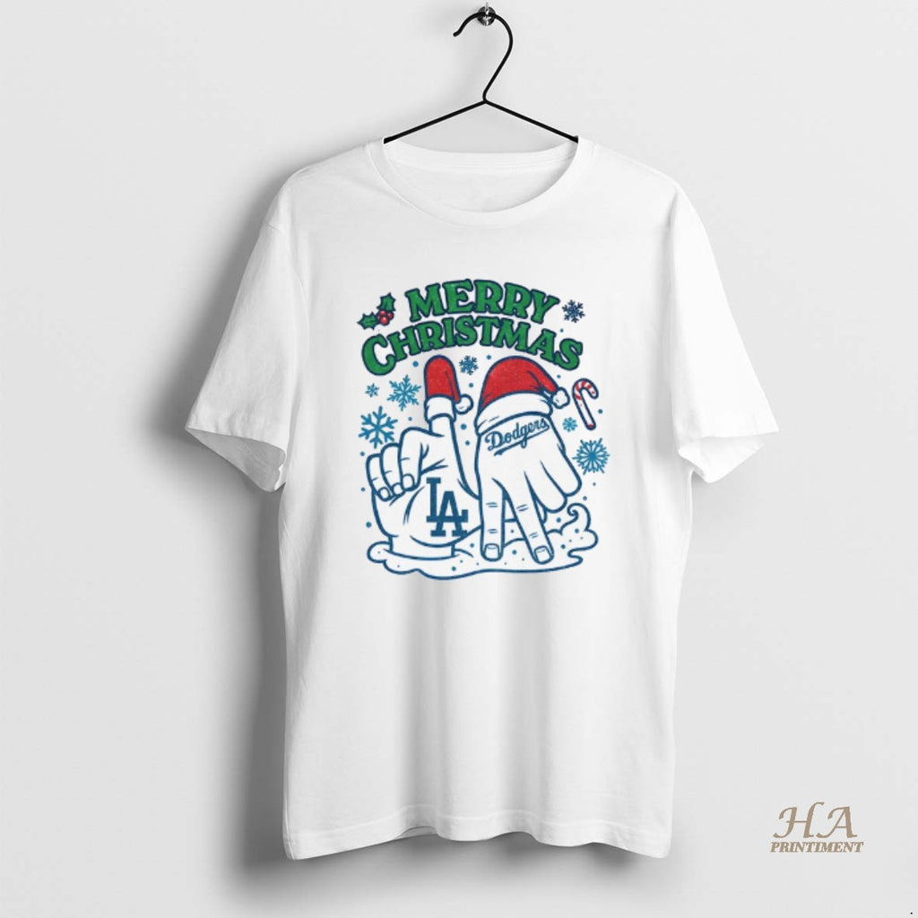 Official Merry Christmas Los Angeles Dodgers Hands Mlb Baseball World Series 2025 T-Shirts, Hoodie, Sweatshirt