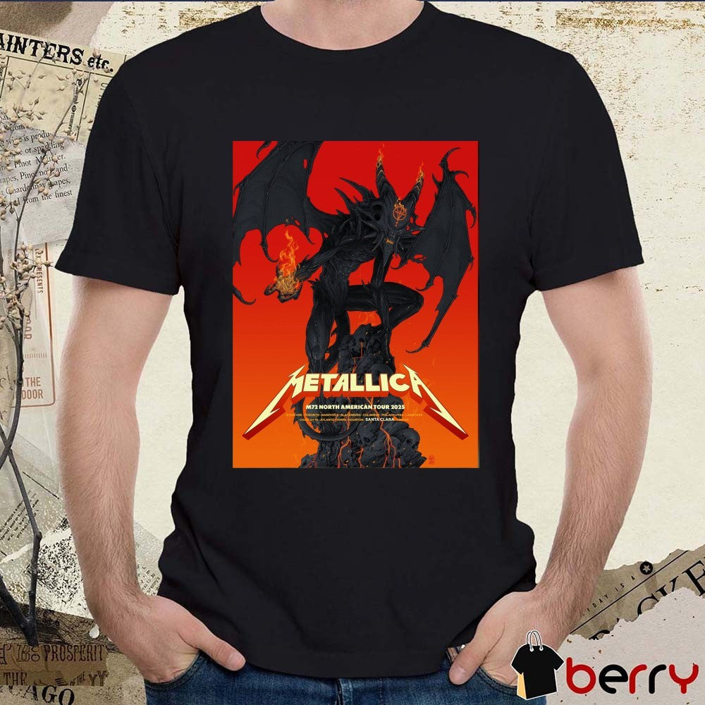 Metallica M72 North American Tour 2025 Santa Clara 2025 Poster t-shirt