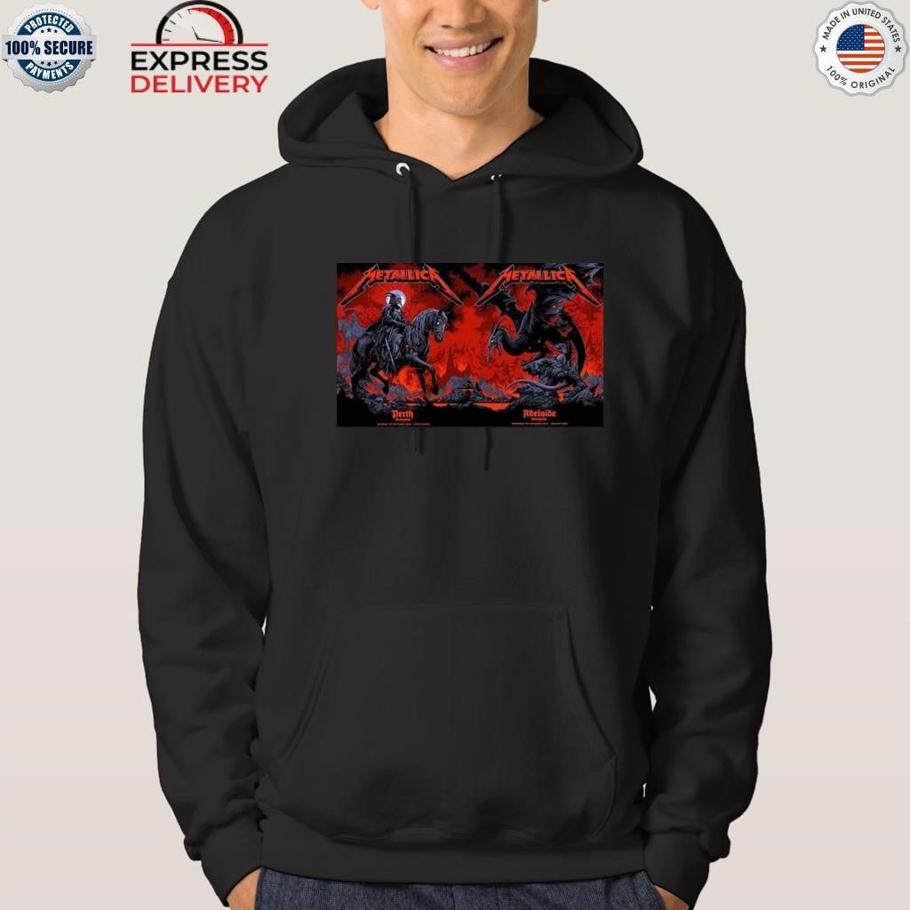 Metallica M72 Pop Up Poster Night 1 And 2 At Optus Stadium In Perth And Adelaide Oval In Adelaide Australia Shirt