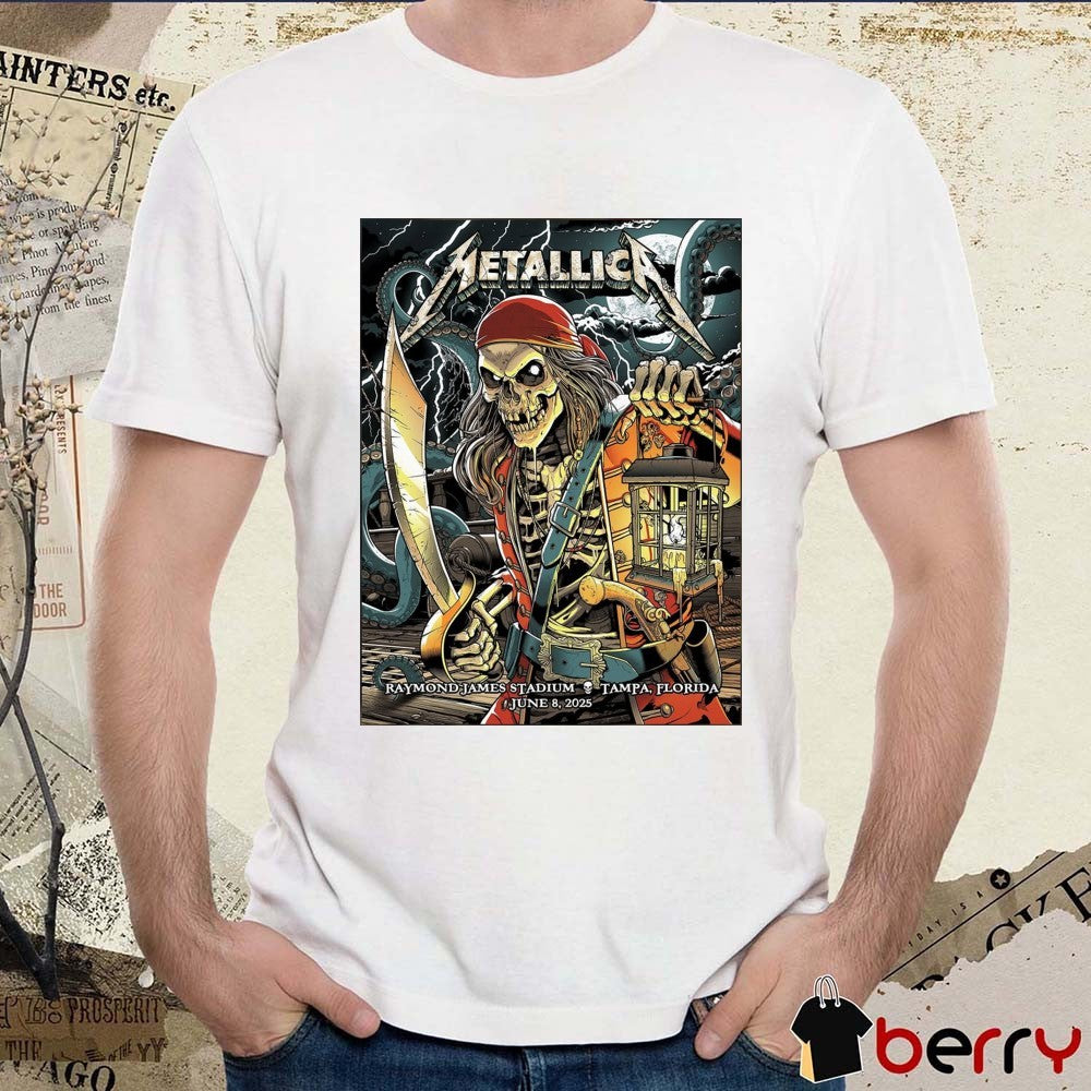 Metallica Raymond James Stadium Tampa Florida June 8 2025 Poster t-shirt