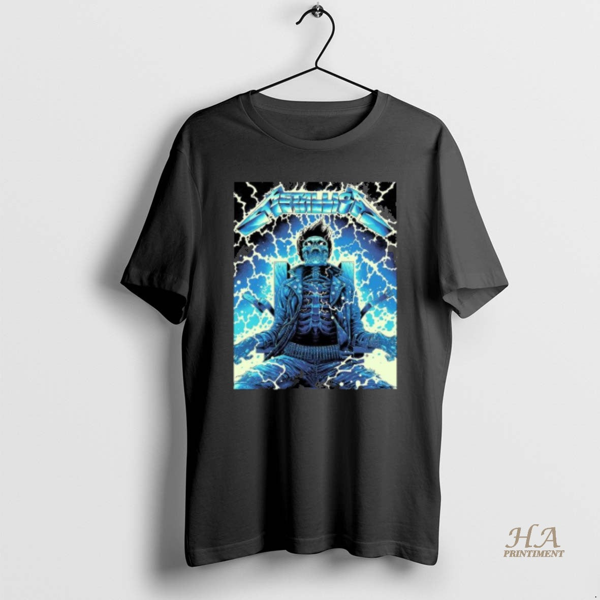 Official Metallica Ride The Lightning Artwork By Luke Preece Australia M72 Tour Exclusive Art Skeleton T-Shirts, Hoodie,...