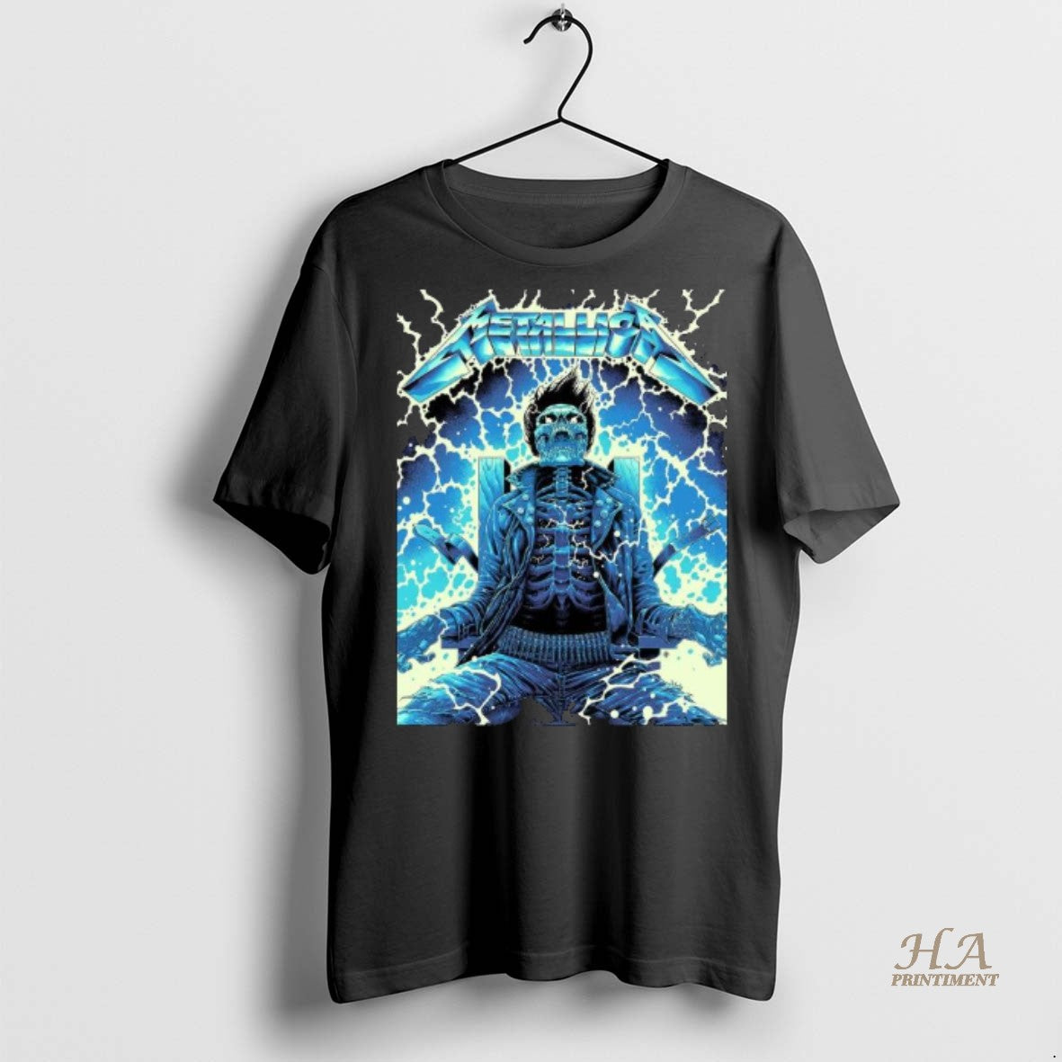 Official Metallica Ride The Lightning Artwork By Luke Preece Australia M72 Tour Skeleton On The T-Shirts, Hoodie, Sweatshirt