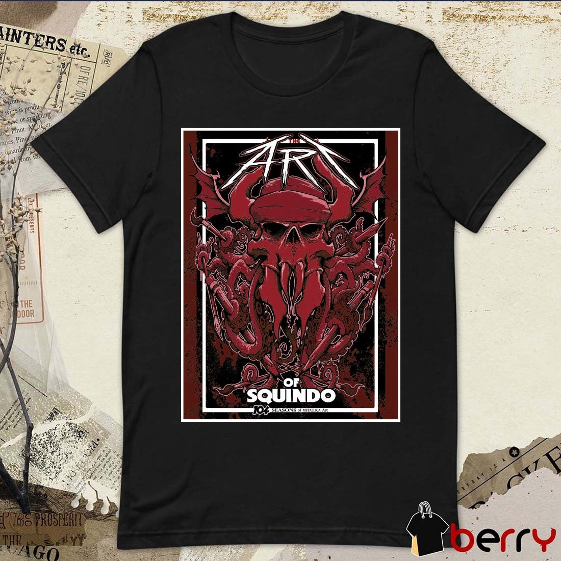Metallica the Art Of Squindo 104 Seasons Of Metallica Art 2025 Red Edition Poster t-shirt
