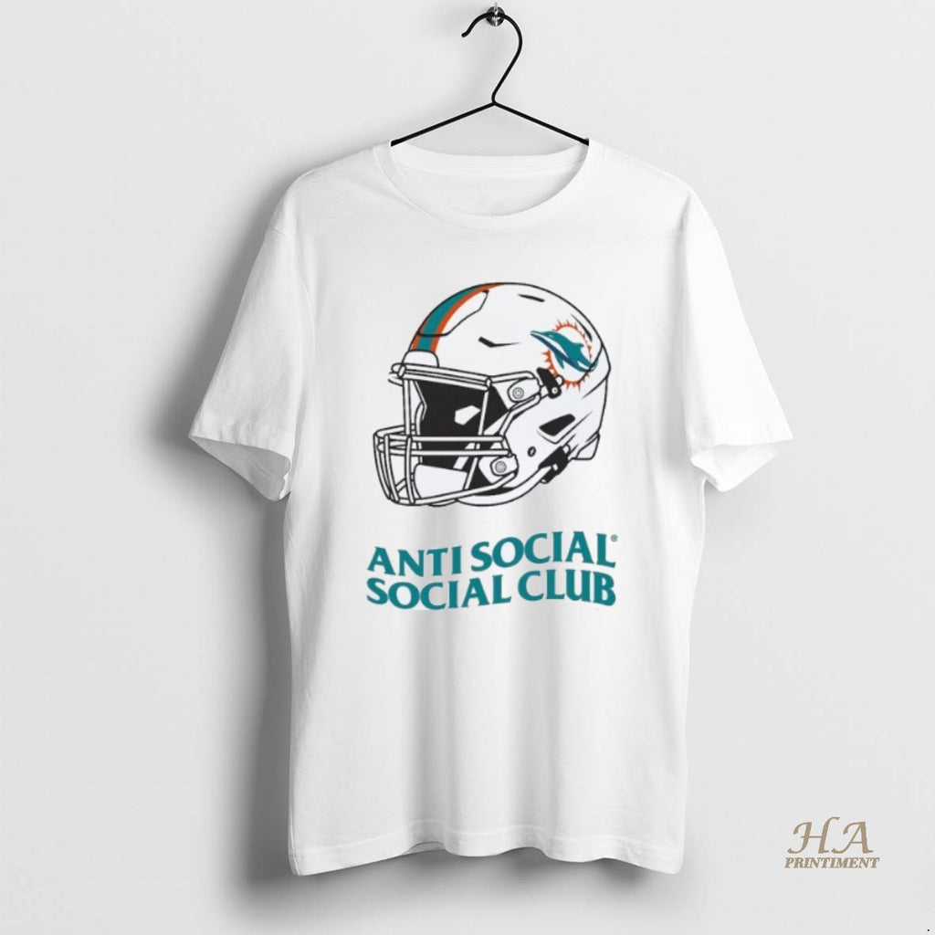 Official Miami Dolphins Anti Social Social Club Helmet T-Shirts, Hoodie, Sweatshirt | InkNestWear.com